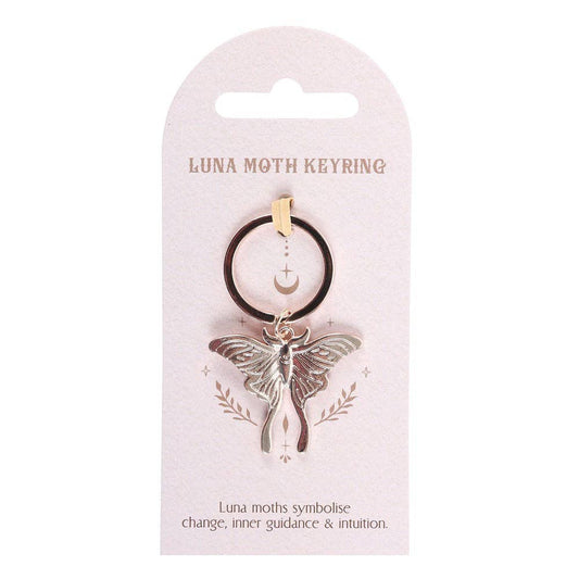 Light Luna Moth Keychain
