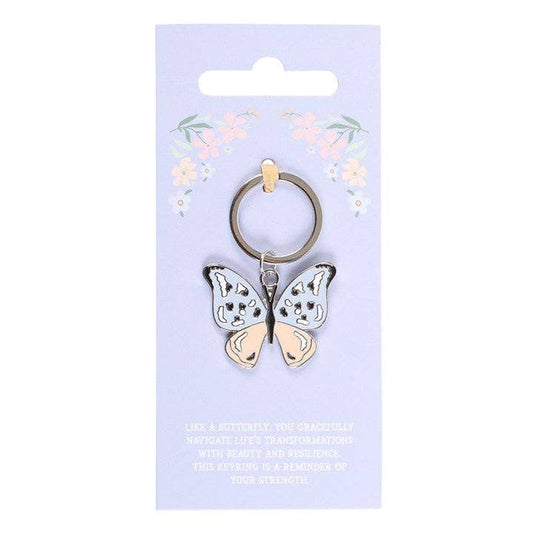 Blue and Silver Butterfly Keychain
