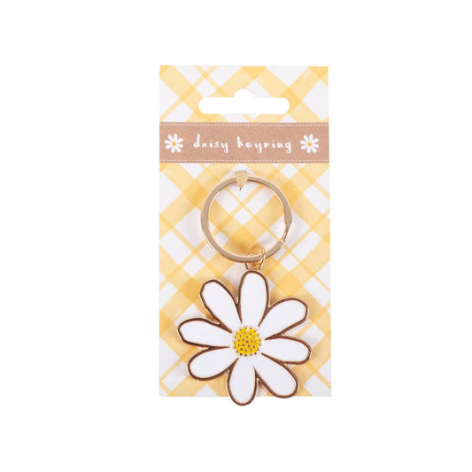Daisy Flower Enamel Keychain