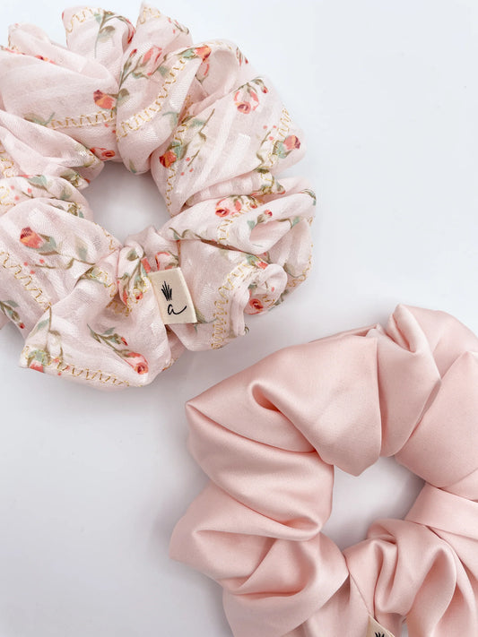 Powder Pink Satin Scrunchie - Pineapple co.