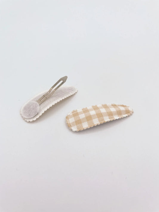 Duo of "Snap Clip" fabric barrettes - Ananas co.