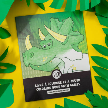 Livre à colorier et à jouer Dinos amis - Pico Tatouage