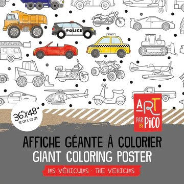 Giant Coloring Page Vehicles - Pico Tattoo