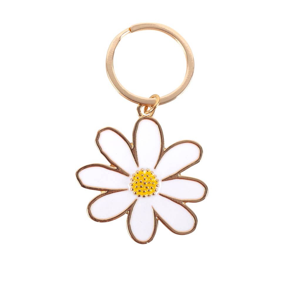 Porte-clés émaillé Daisy Flower