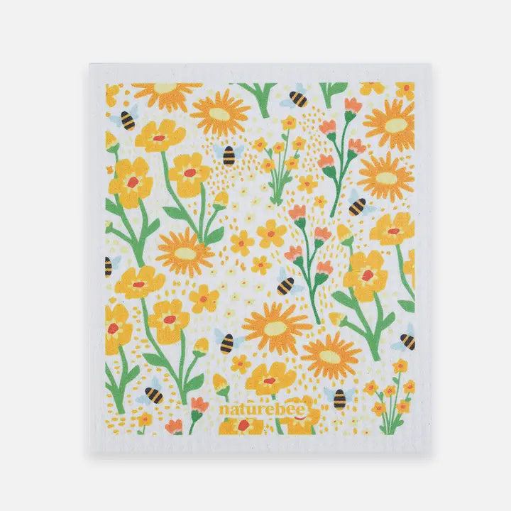 Essuie-tout réutilisable - Floral jaune