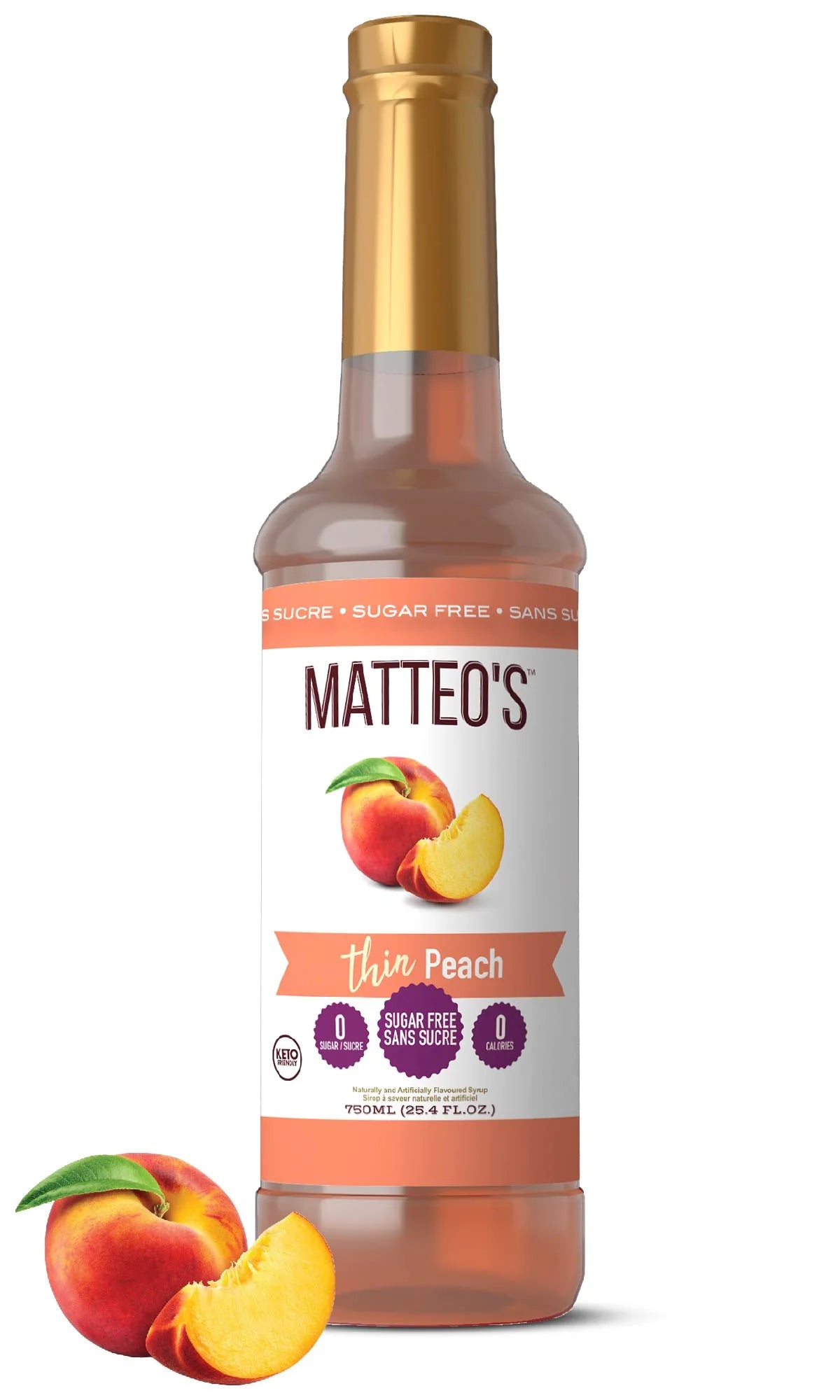 Sirop de fruit sans sucre Pêche - Matteo's