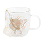 Tasse en verre à double paroi Luna Moth avec infuseur à thé en cristal