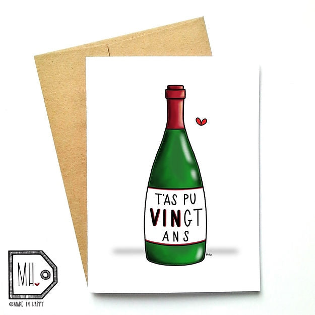 Carte de souhait Vingt ans - Made In Happy