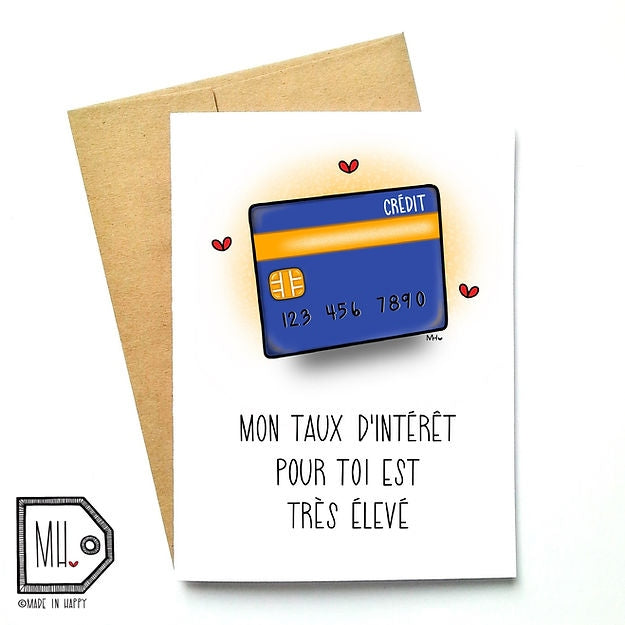 Carte de souhait Taux d'intérêt - Made In Happy