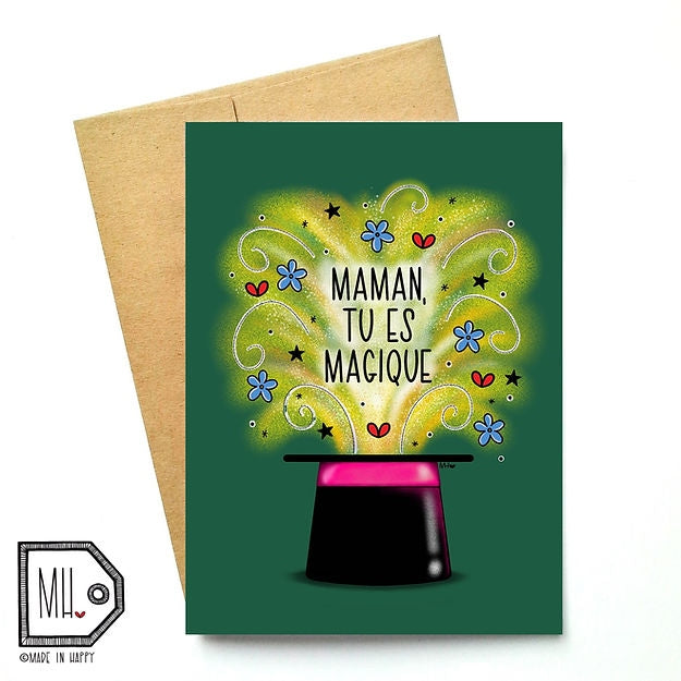 Carte de souhait Maman magique - Made In Happy