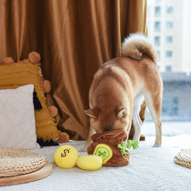 Jouet interactif pour chien - Sac au trésor