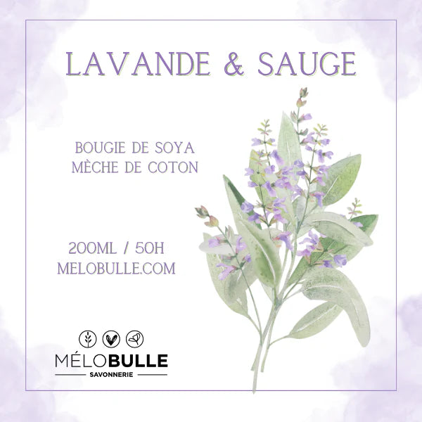 Bougie Lavande & Sauge - Mélobulle