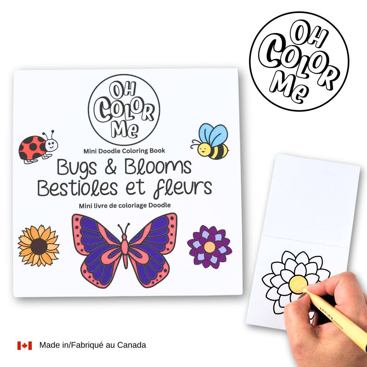 Bugs &amp; Blooms Mini Coloring Book, Stocking Stuffer