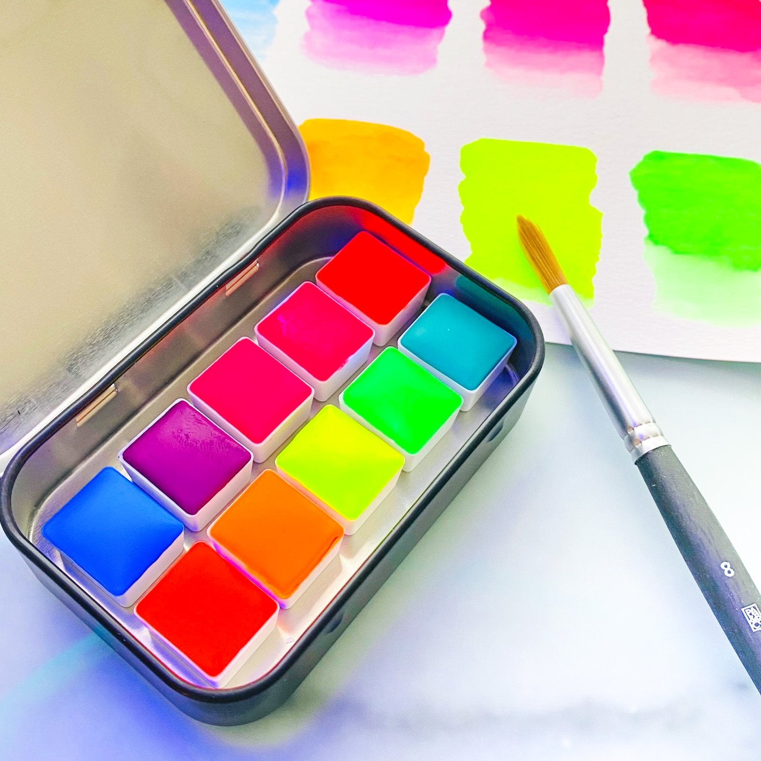 Fluorescent Watercolor Palette - Pop Pigment