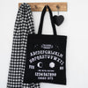 Black Polycotton Ouija Talking Board Gothic Tote Bag