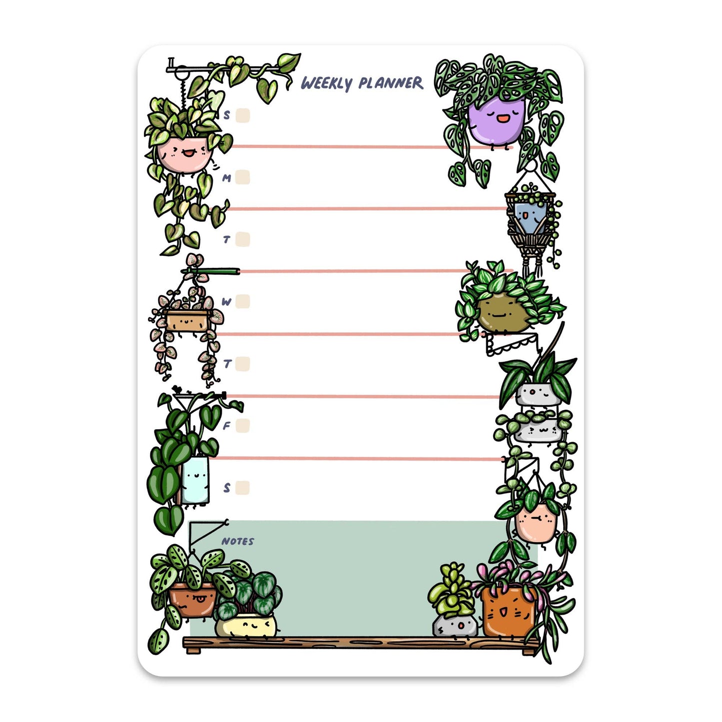 Reusable weekly planner