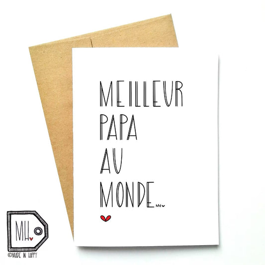 Carte de souhait Meilleur papa au monde - Made In Happy