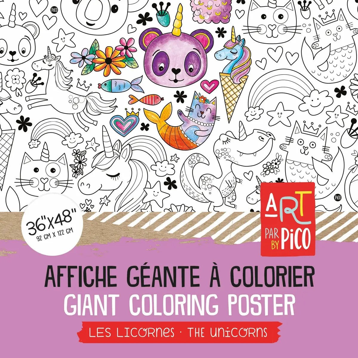 Coloriage géant Les licornes - Pico Tatouage