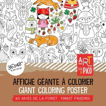 Coloriage géant Les amis de la forêt - Pico Tatouage