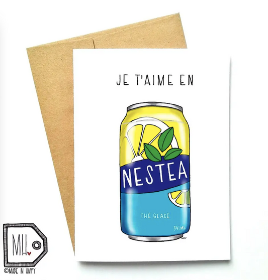 Carte de souhait Je t'aime en Nestea - Made In Happy