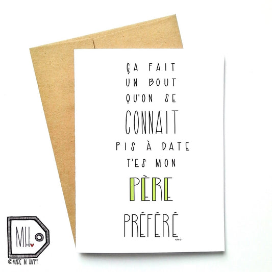 Carte de souhait Père préféré - Made In Happy